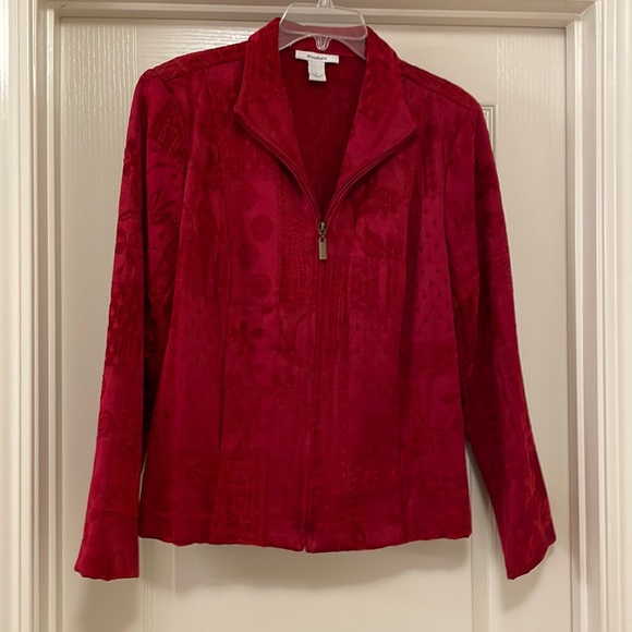 Dress barn Festive Red Lightweight Jacket - Picture 1 of 6